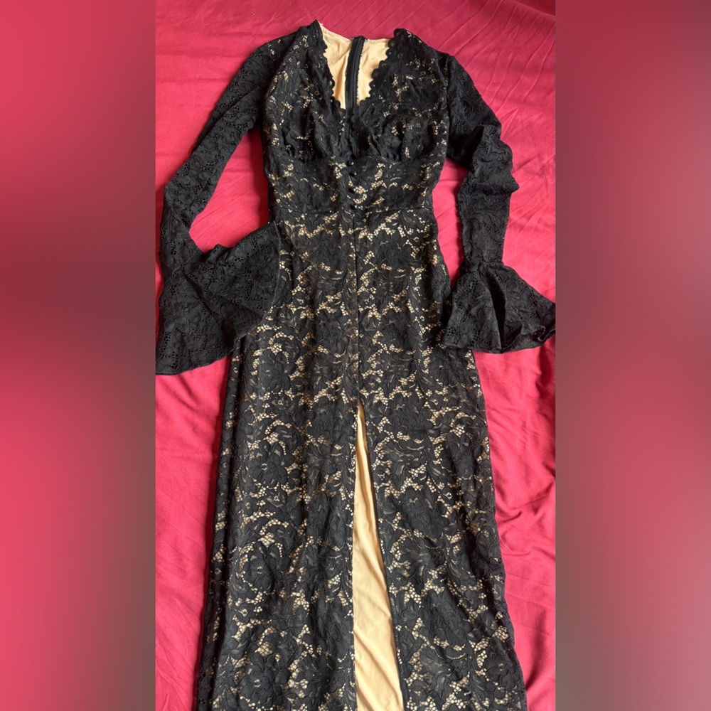 SHEIN Black Lace Maxi Dress